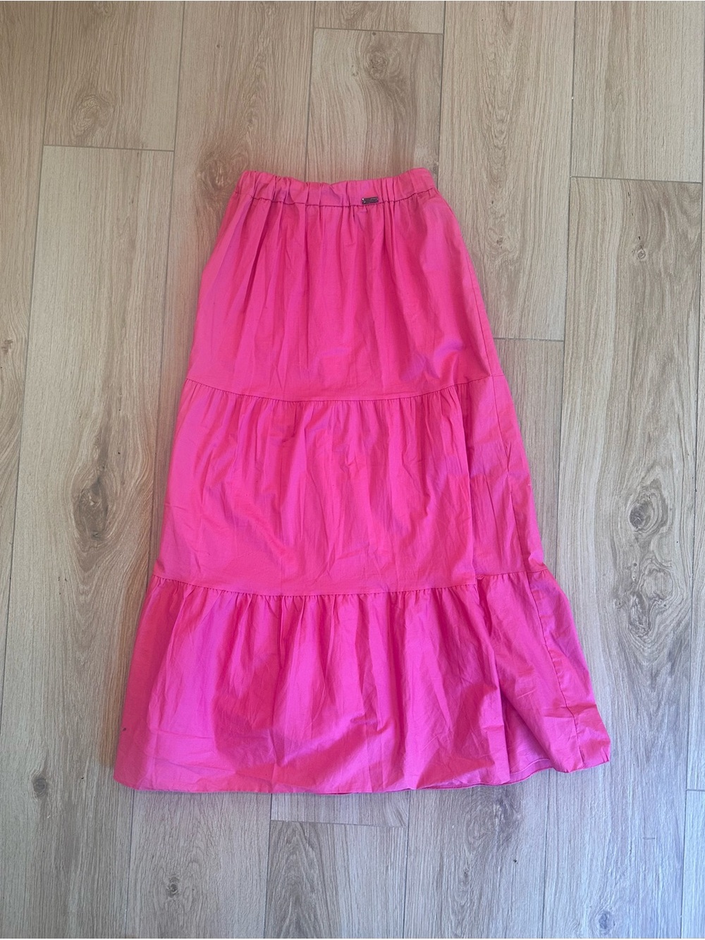 Bright Pink Tiered Maxi Skirt